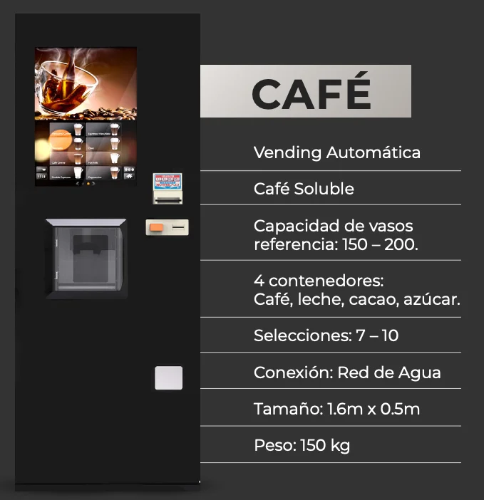 Máquina expendedora de café para empresas en Rafaela